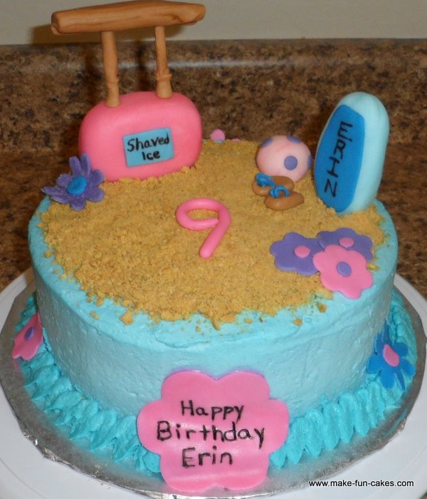 beach themed cake