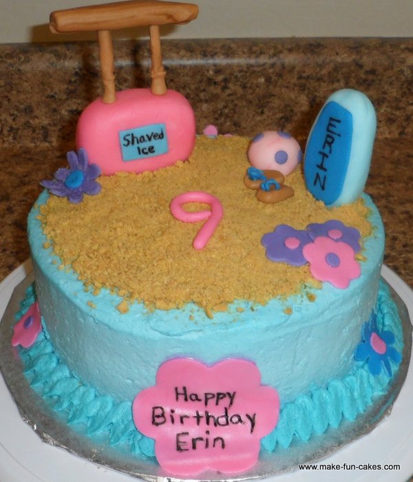 beach themed cake